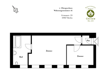 Rarität im Graefekiez: Sonnige Remisenwohnung mit Grünblick, 10967 Berlin, Etagenwohnung