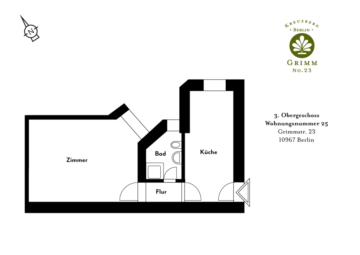 Charmante Singlewohnung im Graefekiez, 10967 Berlin, Etagenwohnung